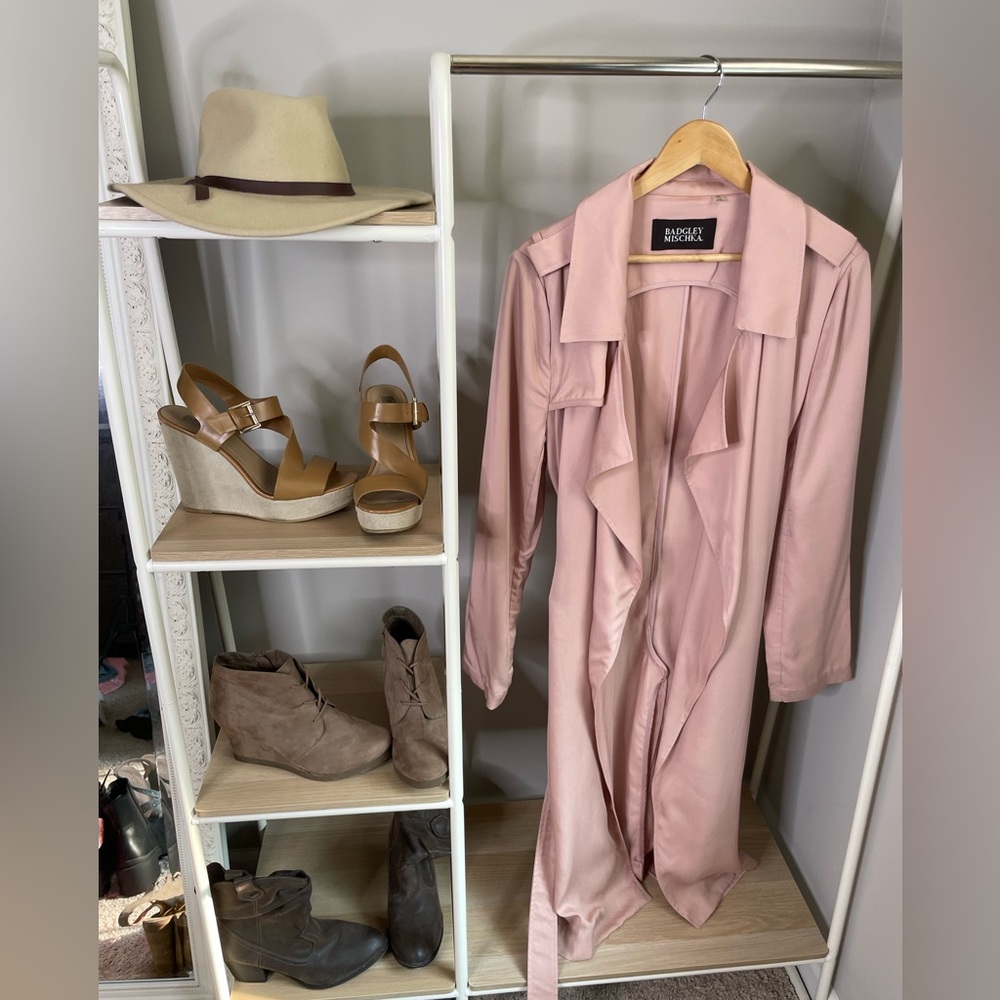 Pink trench coat